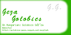 geza golobics business card